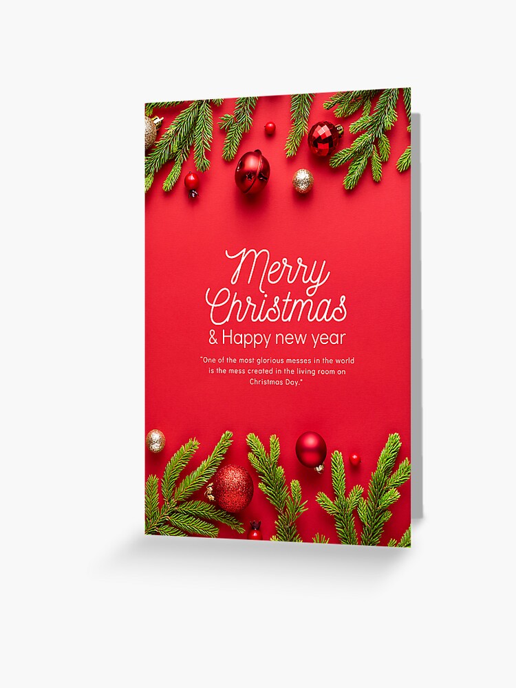 Ho Ho Ho Merry Christmas And Happy New Year Greeting Card