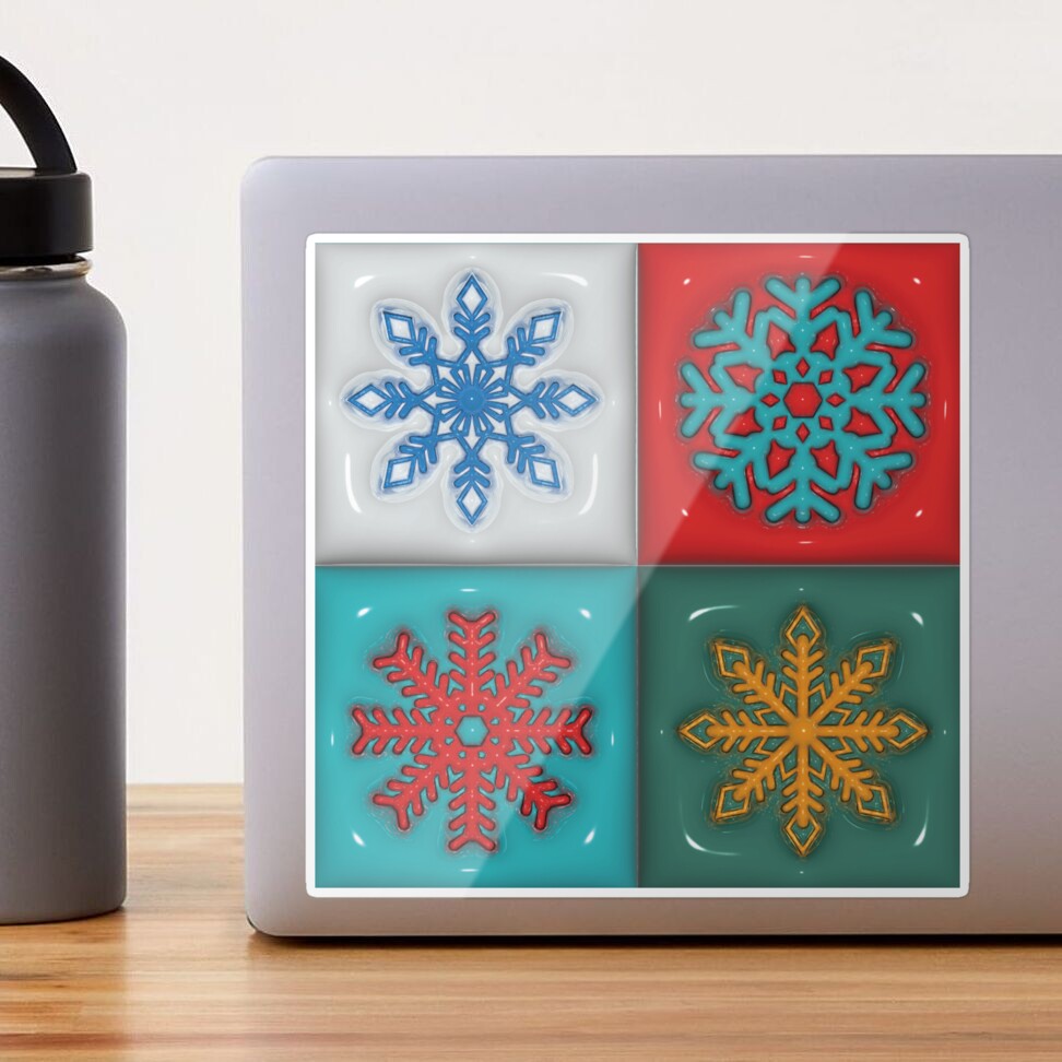 Plastic snowflakes Sticker for Sale by AnnArtshock