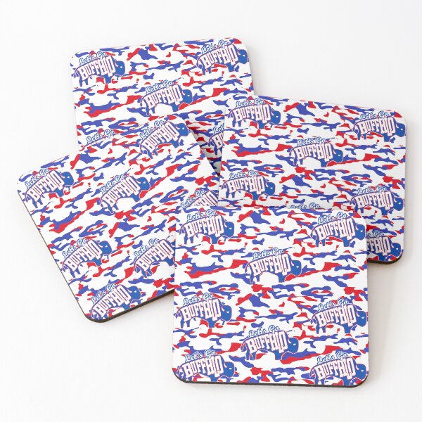 Item preview, Let's Go Buffalo Camo - Red White Blue Camouflage with Blue Buffalo designed and sold by SmileThreads.