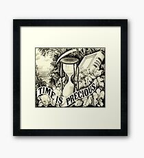 VINTAGE TIME IS PRECIOUS Pop Art Framed Print