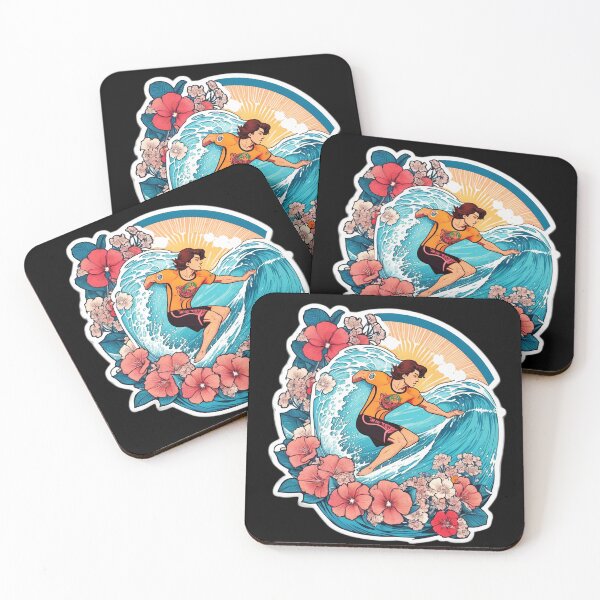 Item preview, Big Wave Surfer with Hawaii Orchid Flowers designed and sold by NautiChic.