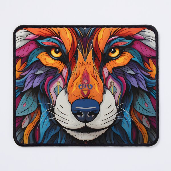 Item preview, Colorful Psychedelic Wolf Portrait designed and sold by Artful-Adam.