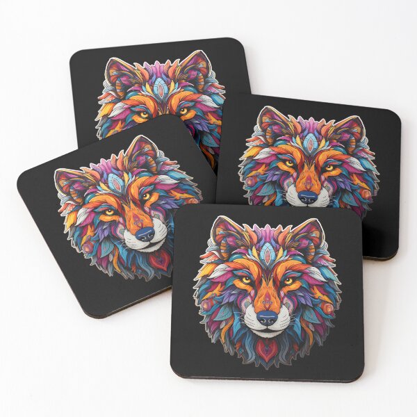 Item preview, Colorful Psychedelic Wolf Portrait designed and sold by Artful-Adam.