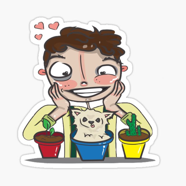 "Dan & Dogs" Sticker by addelinreplogle | Redbubble