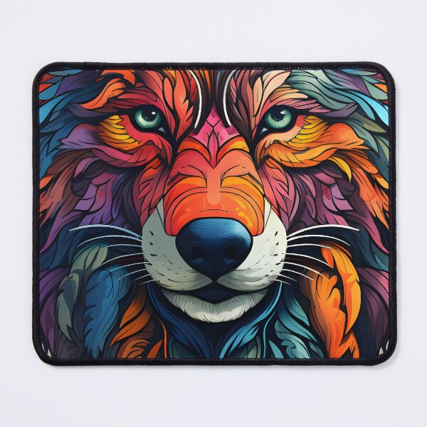 Item preview, Psychedelic Wolf - Colorful Portrait designed and sold by Artful-Adam.