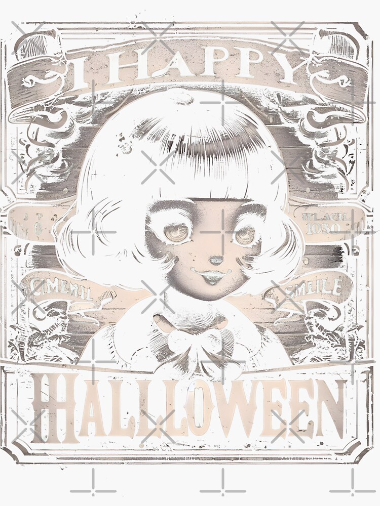 Aperçu de l'œuvre Vintage Halloween Fille Illustration Vectorielle T-Shirt Graphique créée et vendue par WINNSTICKERSS