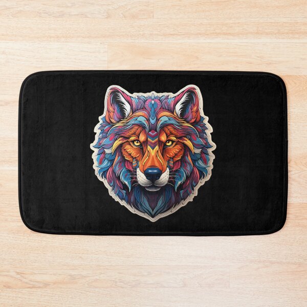 Item preview, The Shamanic Wolf - Psychedelic Artwork designed and sold by Artful-Adam.