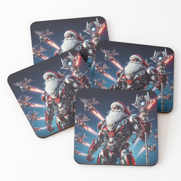 Item preview, futuristic, santa claus,sleigh, sci-fi, flying, robot designed and sold by KICIART.
