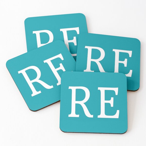 Item preview, RE Initials Monogram Elegant White Letters designed and sold by Jeallan Designs.