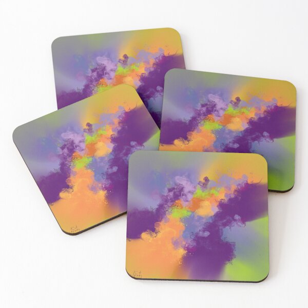 Item preview, A Bright Agenda - Orange Violet Yellow Green Abstract designed and sold by Joey Santiago.