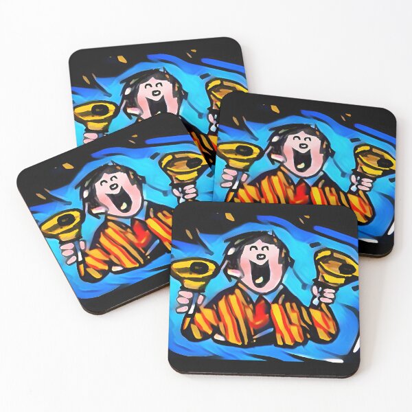 Item preview, Comic cartoon happy handbell hero designed and sold by CelticClapper.