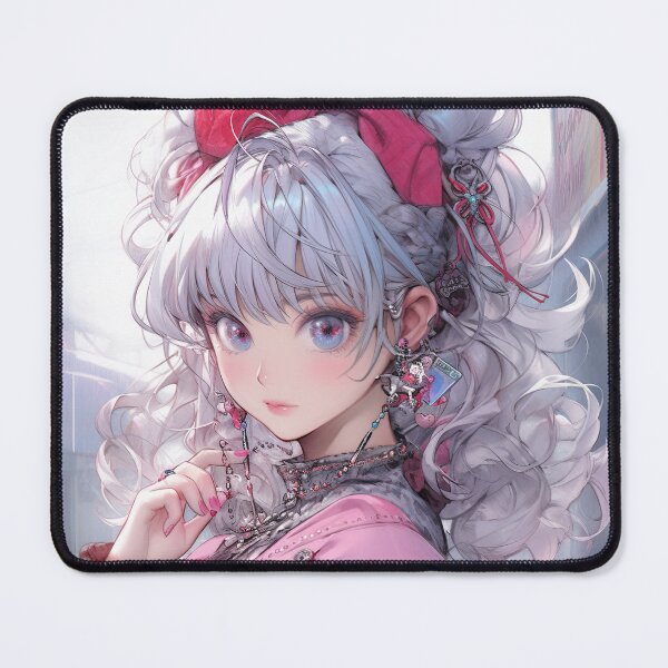 Item preview, Beautiful Preppy Pink and Gray Anime Girl designed and sold by bubblegoth.