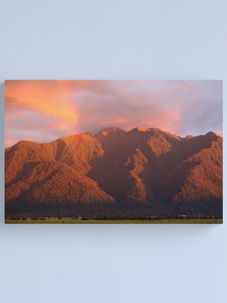 Canvas Print, Fox Glacier Valley Sunset, South Island, New Zealand designed and sold by Michael Boniwell