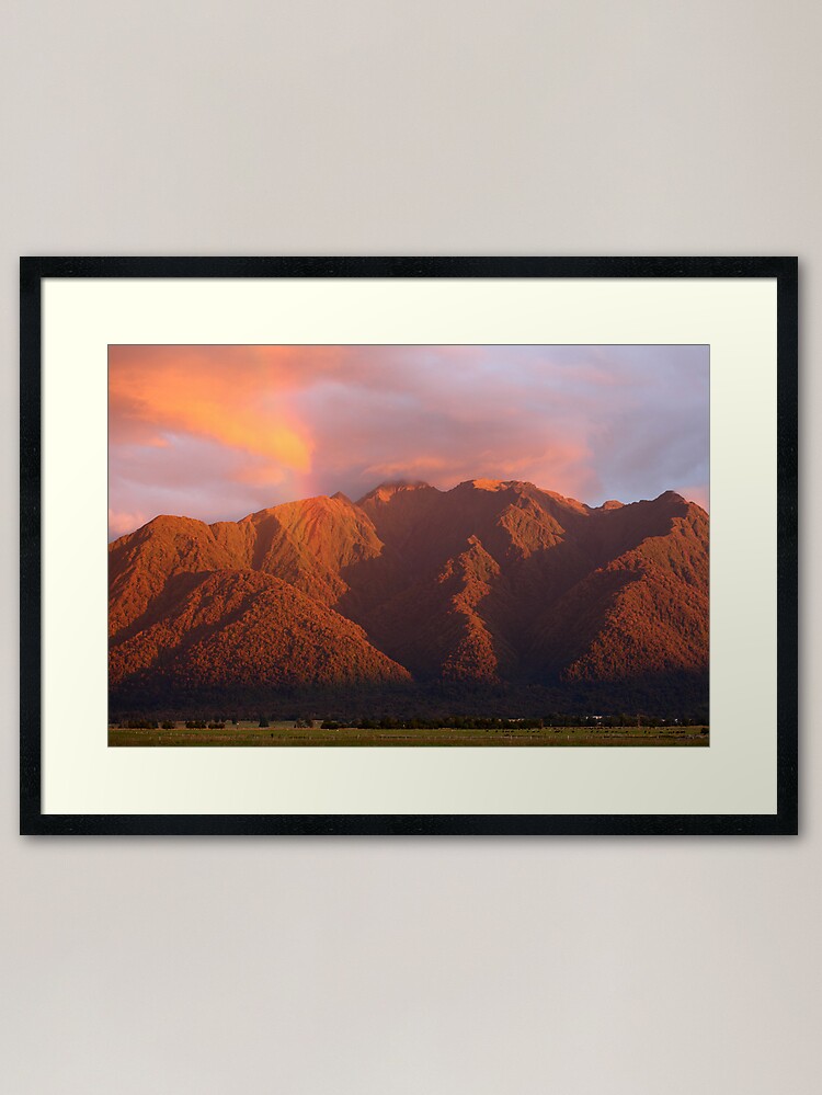 Thumbnail 2 of 7, Framed Art Print, Fox Glacier Valley Sunset, South Island, New Zealand designed and sold by Michael Boniwell.