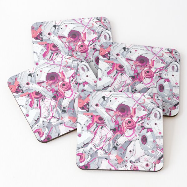 Item preview, White and Pink Robotic Pattern – Inspired by Mari Makinami from Evangelion designed and sold by animaesthetic.