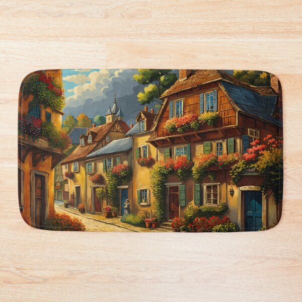 Artikelvorschau, Country Village, Impasto, Ai Generated Art entworfen und verkauft von ACC .