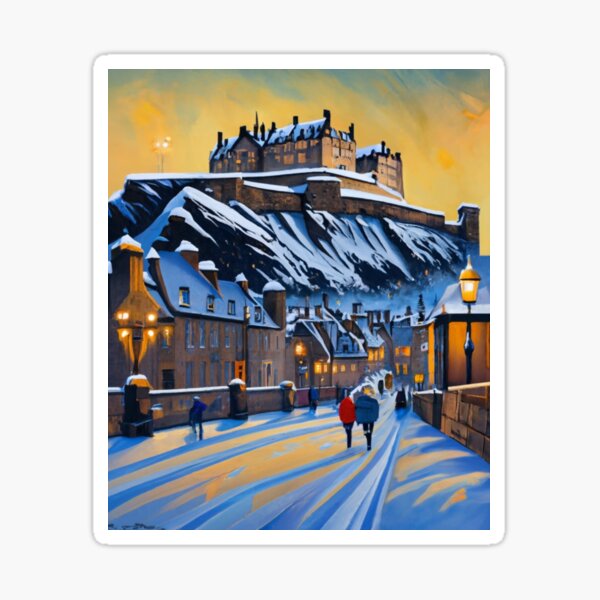 Item preview, Edinburgh Castle in the snow designed and sold by ArtsDestination.