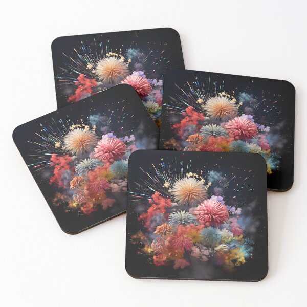 Item preview, Fireworks made of flowers digital art print designed and sold by dcrc.