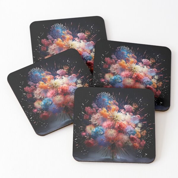 Item preview, fireworks made of flowers digital art print designed and sold by dcrc.