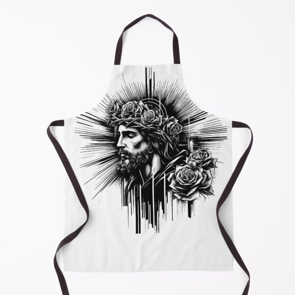 Item preview, Jesus and Mystical Roses with Holy Spirit Black and White designed and sold by mptshirtdesign.