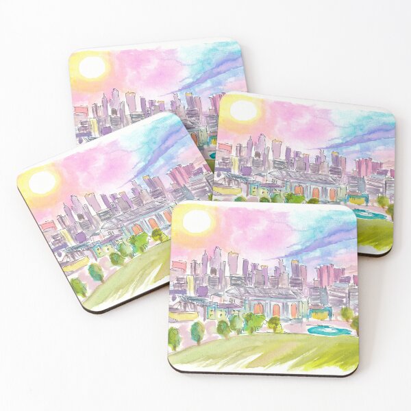 Item preview, Kansas City Missouri Cityscape and Skyline in Watercolor Sunset designed and sold by artshop77.
