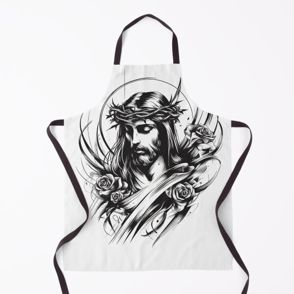 Item preview, Jesus and Mystical Roses with Aura Flames for Protection against Black and White Magic designed and sold by mptshirtdesign.