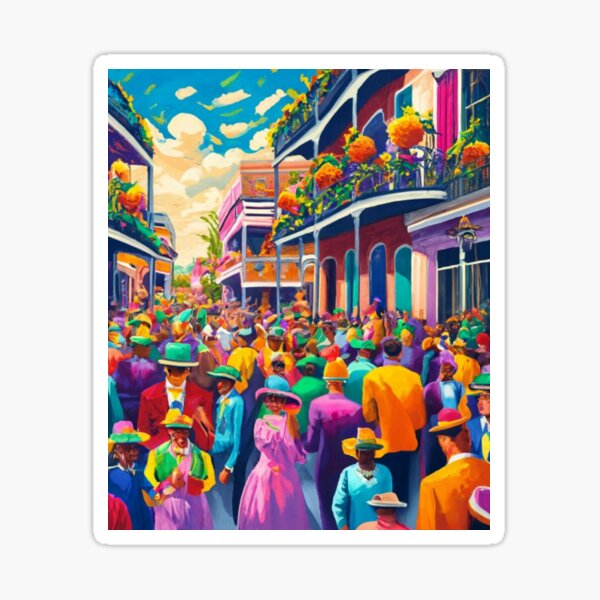 Item preview, Mardi Gras in excitement designed and sold by ArtsDestination.