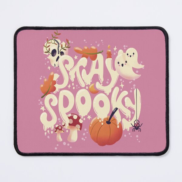 Item preview, Happy Halloween illustration with hand lettering message and cute ghosts. Stay spooky! designed and sold by BlueLela.