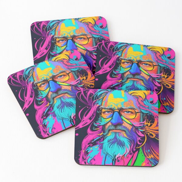 Item preview, Copy of Old man with beard in multicolor neon colors urban style designed and sold by Carlos Gudino.
