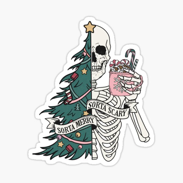 Item preview, "Sorta Scary Sorta Merry" Christmas Skeleton designed and sold by FlawlessSeams.