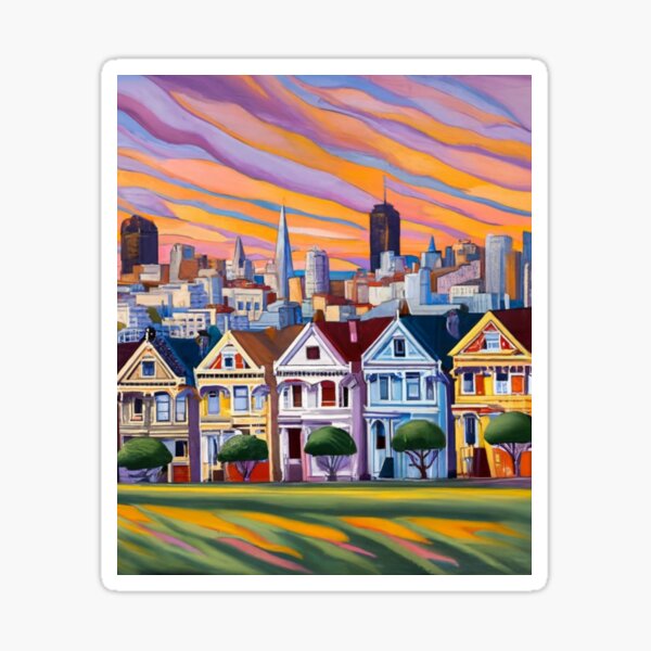 Item preview, Steep and colorful Victorian houses designed and sold by ArtsDestination.