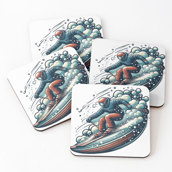 Item preview, Retro Mogul Skiing with snow trails designed and sold by ElLocoMus.