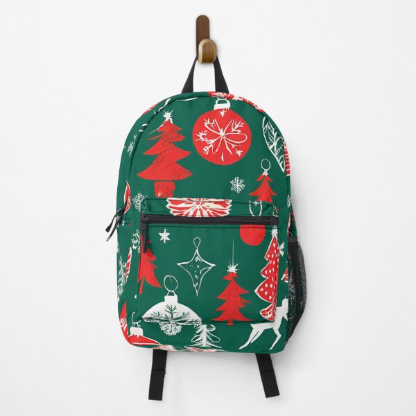 Item preview, White and red decoration on green background- christmas pattern designed and sold by twisted-dot.