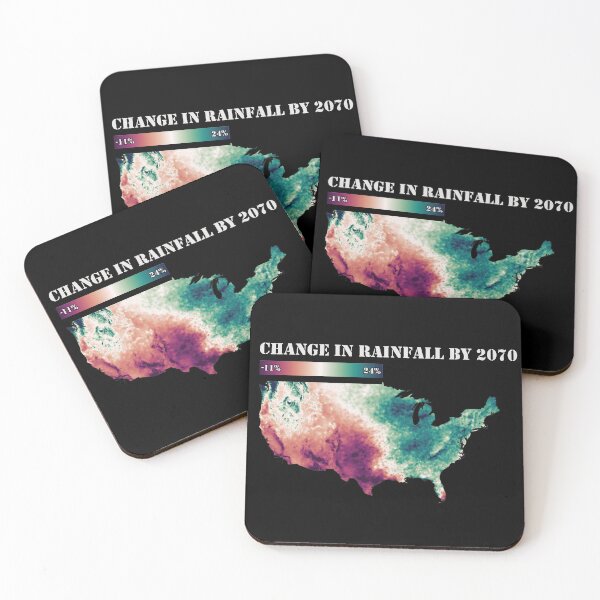 Item preview, Climate Change: U.S. Percent change in rainfall by 2070, in watermelon 2 designed and sold by DreamingBeetle.