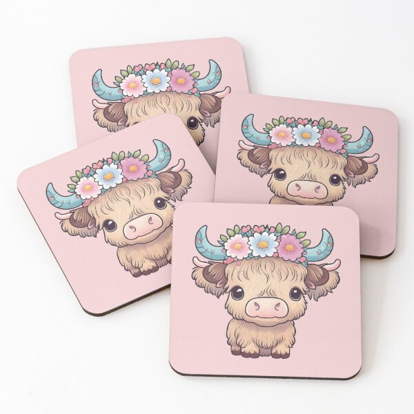 Item preview, Baby Scottish Highland cow wearing floral crown designed and sold by Nolan6.