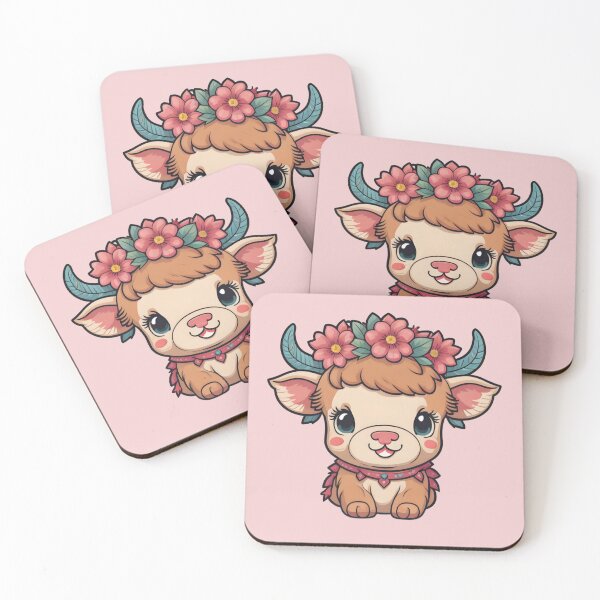 Item preview, Baby Scottish Highland cow wearing floral crown designed and sold by Nolan6.