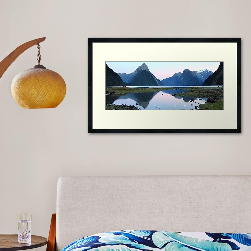 Milford Sound Dawn, South Island, New Zealand Framed Art Print