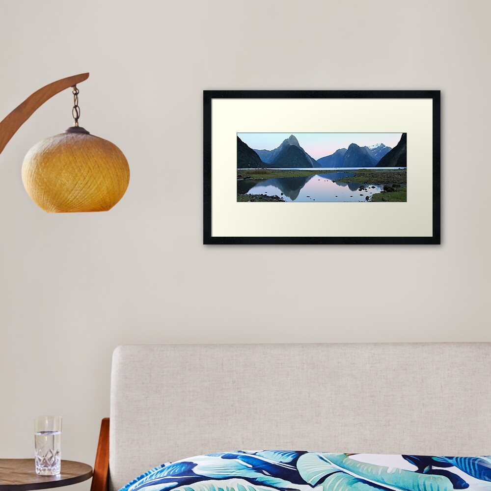 Milford Sound Dawn, South Island, New Zealand Framed Art Print