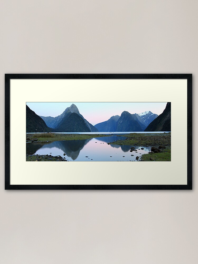 Alternate view of Milford Sound Dawn, South Island, New Zealand Framed Art Print