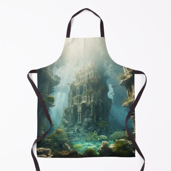 Item preview, Underwater palace kingdom city in ruins sea ocean designed and sold by zand-n-zive.