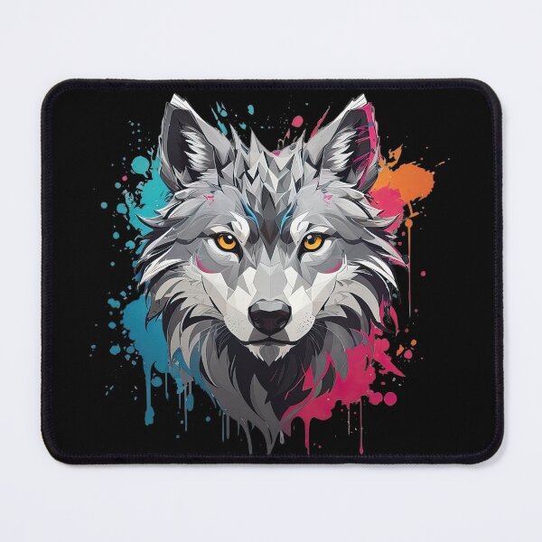 Item preview, Cute Colorful Wolf in Low Poly and Graffiti Style designed and sold by MindSmith.