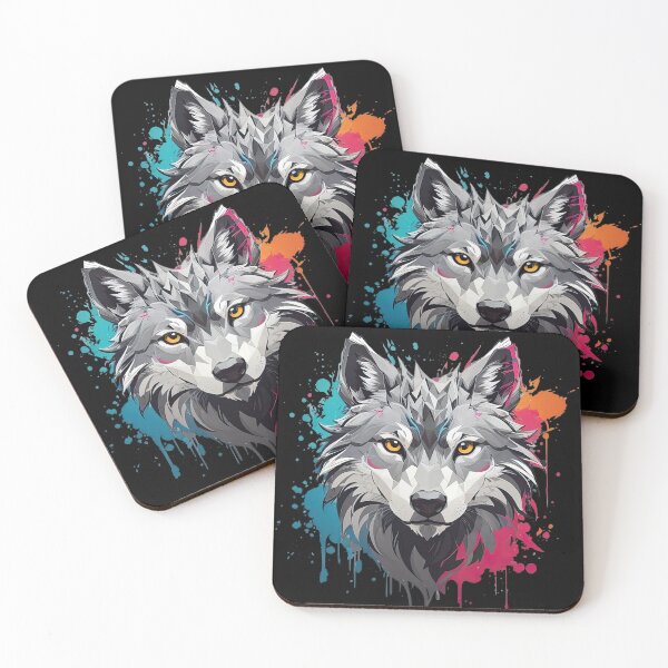 Item preview, Cute Colorful Wolf in Low Poly and Graffiti Style designed and sold by MindSmith.