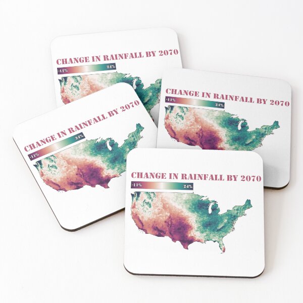Item preview, Climate Change: U.S. Rainfall map in 2070, in Watermelon designed and sold by DreamingBeetle.