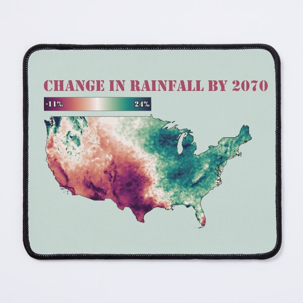 Item preview, Climate Change: U.S. Rainfall map in 2070, in Watermelon designed and sold by DreamingBeetle.