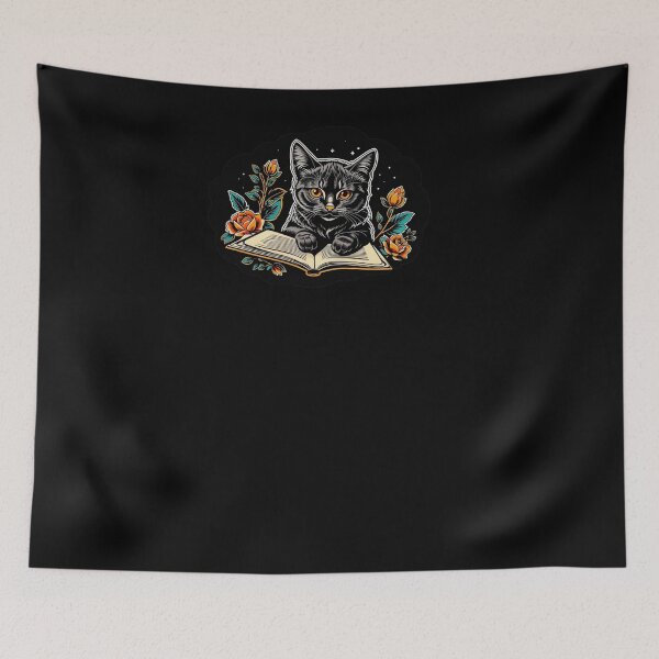 Item preview, Book Aesthetic, Cute Black Cat Reading Book designed and sold by Desfix.