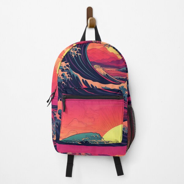 Item preview, The Great Wave Off Kanagawa Cyberpunk neon style designed and sold by zand-n-zive.