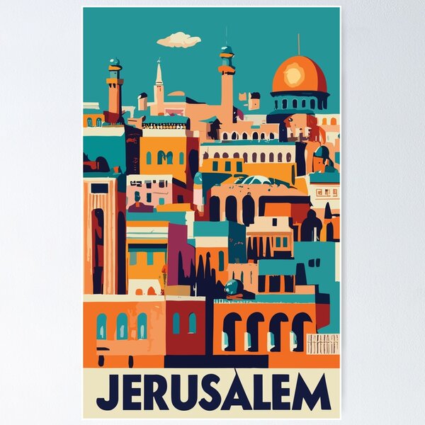 Item preview, A Vintage Travel Art of Jerusalem - Israel  designed and sold by GoodOldVintage.