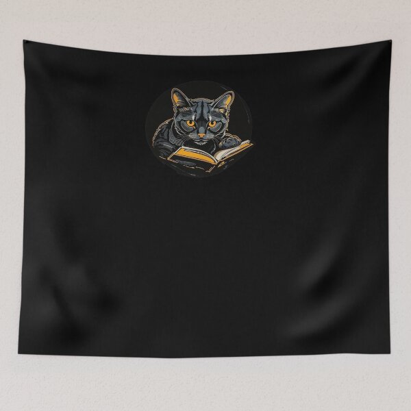 Item preview, Book Aesthetic, Cute Black Cat Reading Book designed and sold by Desfix.