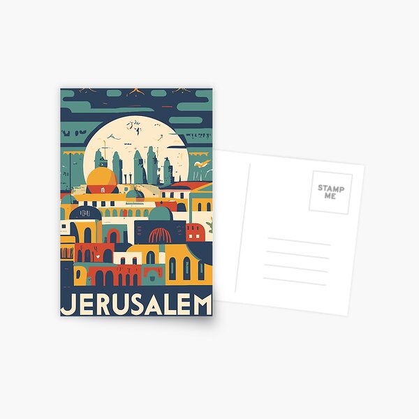 Item preview, A Vintage Travel Art of Jerusalem - Israel  designed and sold by GoodOldVintage.