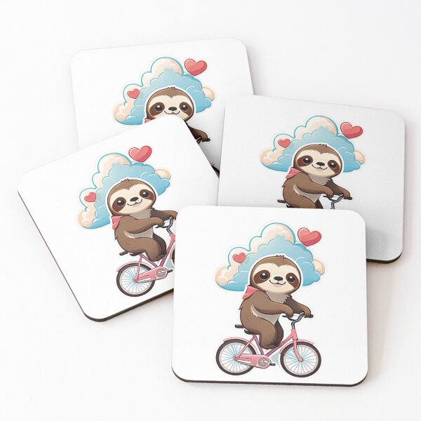 Item preview,  cute sloth on a bike designed and sold by Karaz's Animal Kingdom.